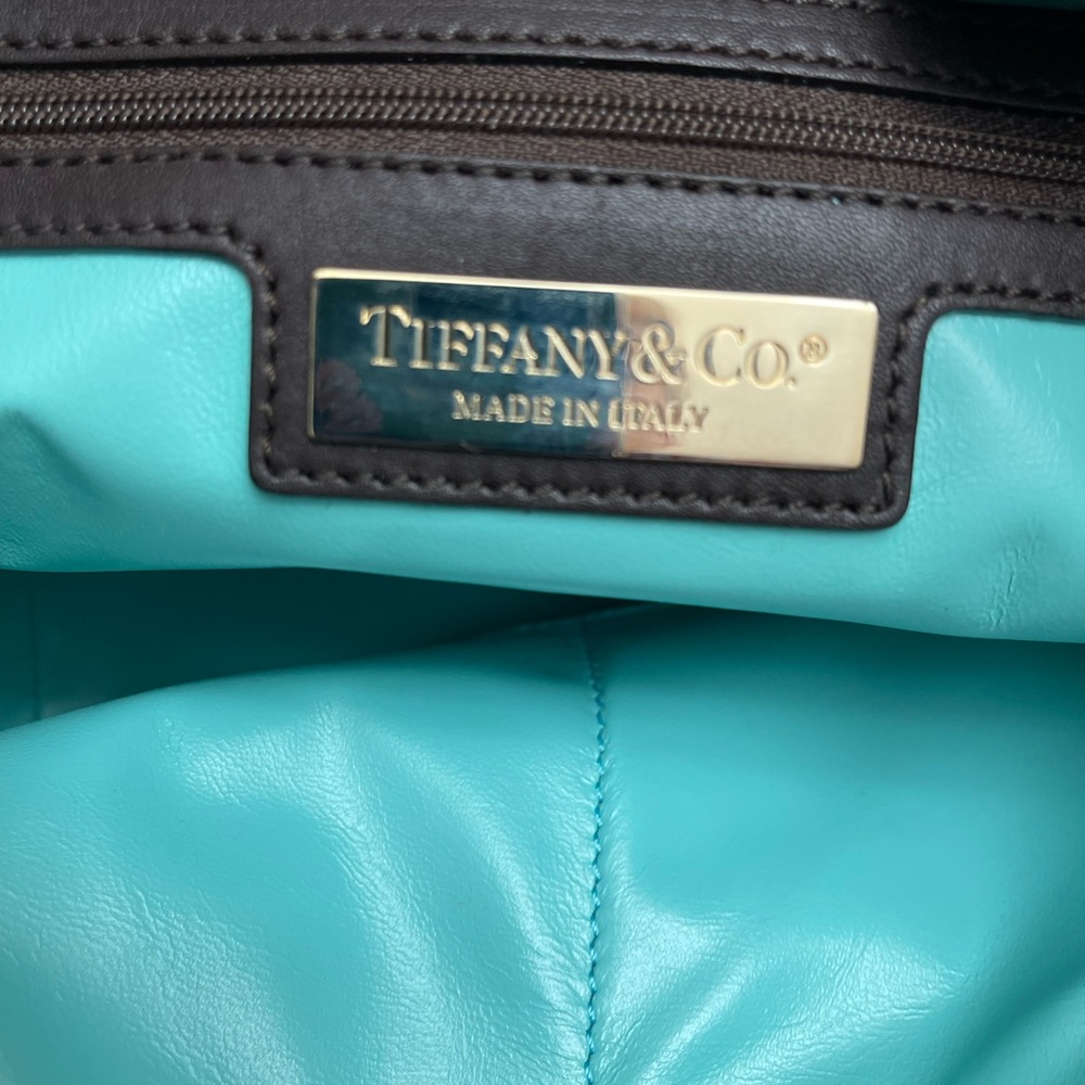 NEW Never Used - Tiffany & Co Italian Leather & Suede “Amelia” Espresso Zip Tote - Picture 5 of 11